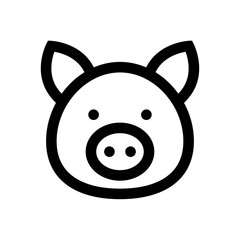 china new year related pig face vector in lineal style