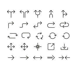 Line Arrow icon set. Vector illustration, flat design