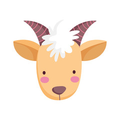 goat face bovine farm cartoon animal