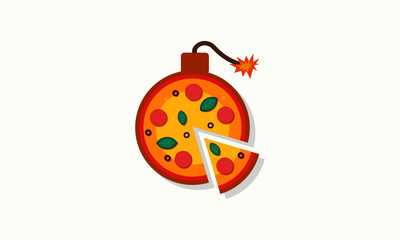 Pizza Bomb Icon Concept Design