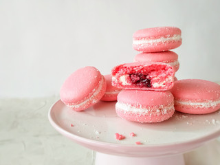 macaroons on white background