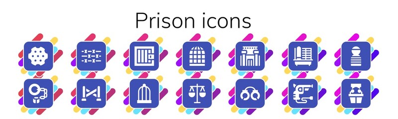 prison icon set