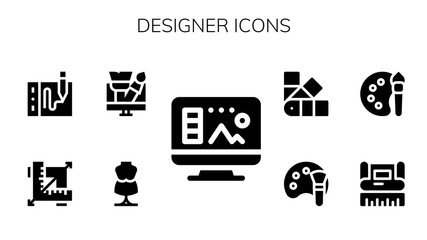 Modern Simple Set of designer Vector filled Icons