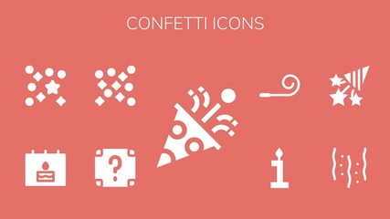 Modern Simple Set of confetti Vector filled Icons