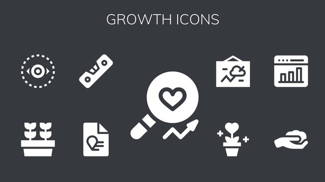 Modern Simple Set of growth Vector filled Icons