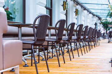 view of cafe restaurant outdoors at the morning