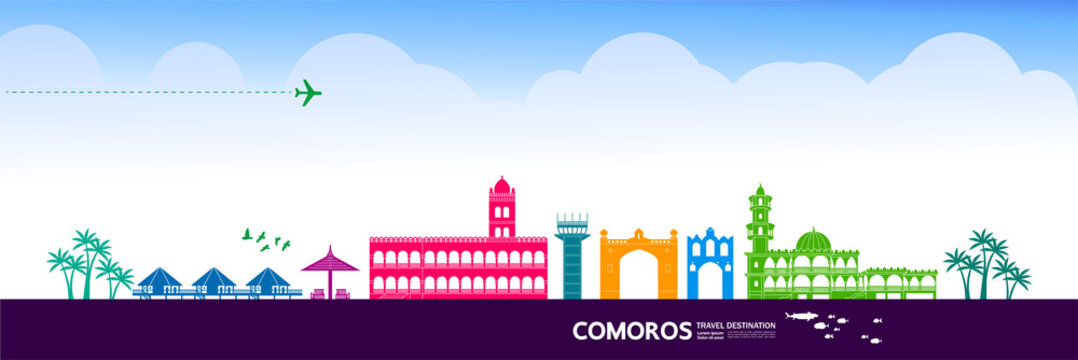 Comoros travel destination grand vector illustration. 