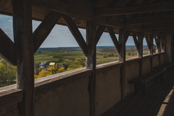 Fototapeta na wymiar view of old castle balcony