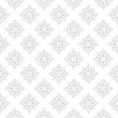 Floral gray seamless pattern on white background