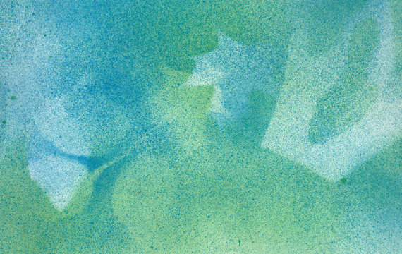 Abstract Watercolor Texture Blurry Spring Blue Green Background