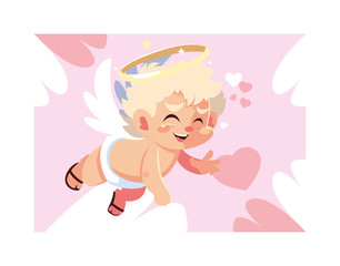 cute cupid angel , valentines day