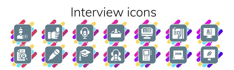interview icon set