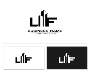 L F LF Initial building logo concept