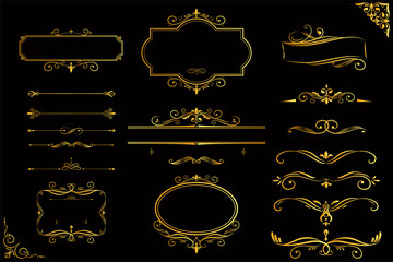 Collection set of label ornament vector illustration