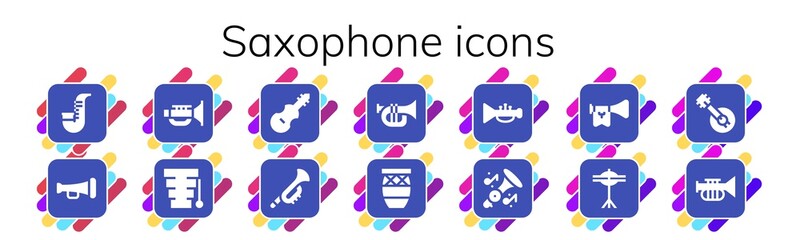 saxophone icon set