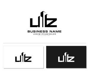 L Z LZ Initial building logo concept