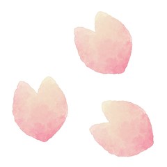 桜の花びら　水彩風イラスト素材