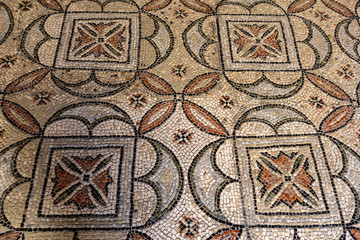 Floor mosaic in Basilica of San Vitale one of the most important examples of early Christian...