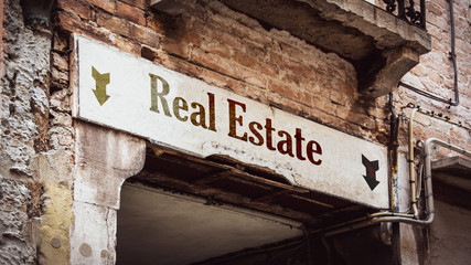 Fototapeta premium Street Sign to Real Estate