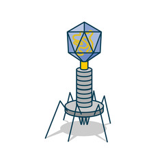 biological virus Bacteriophage in plain white background Vector illustration