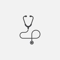 Medical icon Vector illustration, stethoscope vector icon in trendy flat design, vector illustration for web and mobile, stethoscop, Nurse, healthcare.
