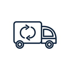 garbage truck recycle ecology environment icon linear