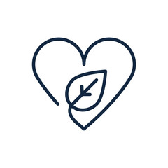 heart love leaf nature ecology environment icon linear