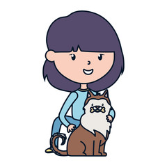 young woman with dog love adoption campaign