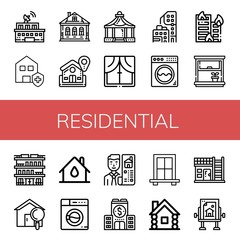 Fototapeta premium residential icon set