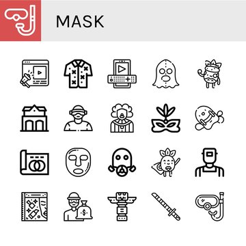 Set of mask icons