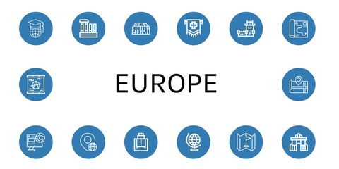 europe icon set