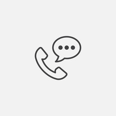 Telephone icon with chat bubble icon vector, Chat communication phone vector, speech bubbles telephone icon, contact and support icon vector design.