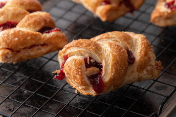 Strawberry strudel pastry baked sweet.
