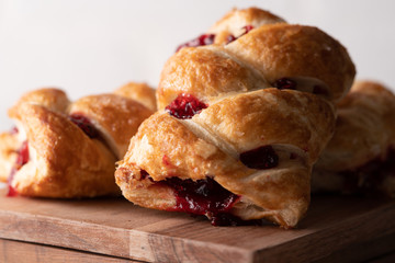 Strawberry strudel pastry baked sweet.