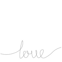 Love word hand drawing valentines day background vector illustration