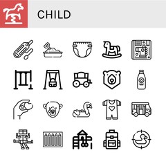 child simple icons set