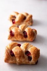 Strawberry strudel pastry baked sweet.