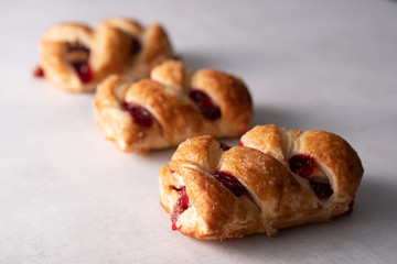 Strawberry strudel pastry baked sweet.