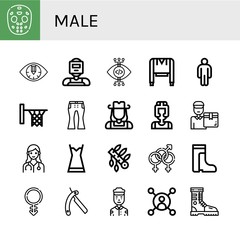 Set of male icons
