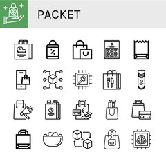 packet simple icons set