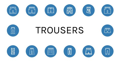 trousers icon set