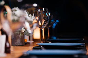 luxury tableware beautiful table setting in restaurant