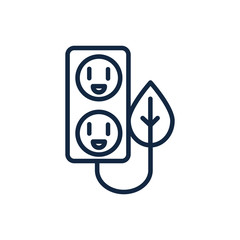 electrical outlet leaf ecology environment icon linear