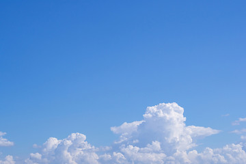 Beautiful scenery of bright blue sky and white clouds. Space for text