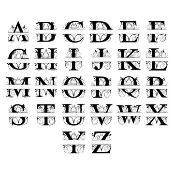 Split Monogram Letters A-Z