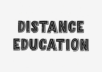 Distance education hand drawn lettering