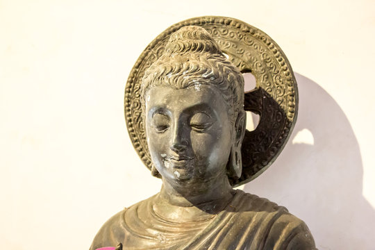 The face of the sacred Buddha statue