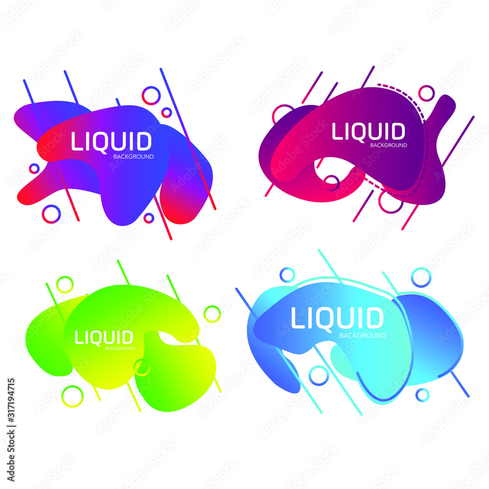 Leinwandbilder Abstract liquid shape template color editable. Fluid vector sign isolated on white background illustration for graphic and web design.