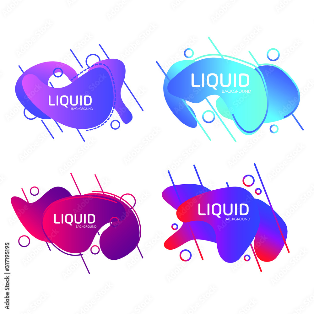 Poster Abstract liquid shape template color editable. Fluid vector sign isolated on white background illustration for graphic and web design.