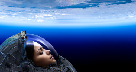 Exploring outer space. Mixed media